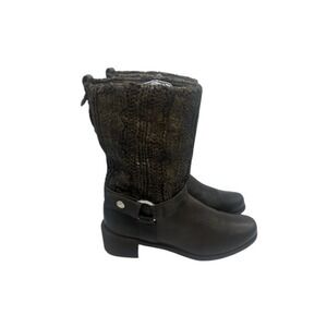 Stuart Weitzman Cuff‎ Leather Ankle Boots Buckle Brown Spain Women's Size 7 M